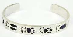 Solid Sterling Gemstone Animal Cuff Bracelet