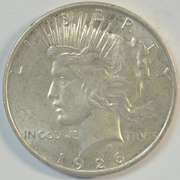 Creamy-white BU 1926-D Peace Silver Dollar. Full strike
