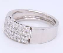 Wonderful White Gold Multi Row Round Cut Diamond Ring