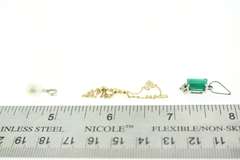 3 Pack - Emerald and Diamond Pendant, Pearl and Diamond Pendant, and Baby Bracelet with Pearl Cluster and Diamonds