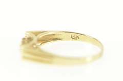 14K Yellow Gold Retro Squared Pink Topaz Diamond Quartz Ring