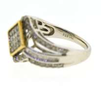 14KT White Gold And Sterling Silver Diamond Ring