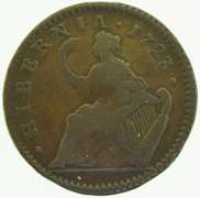1723 Wood's Hibernia Halfpenny Martin 4.44 Fa.5, W-13470 Rarity-4 Fine