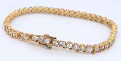 Vintage Sterling Silver Cubic Zirconia Tennis Bracelet