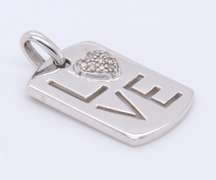 Charming White Gold Love Diamond Pendant