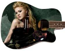 Kelly Clarkson Autographed Graphics Acoustic Guitar ACOA