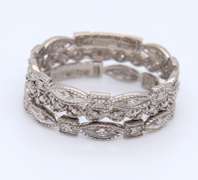 Stunning White Gold Set of 3 Diamond Band Stackables