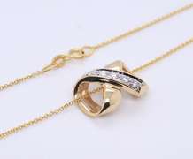 Attractive Yellow gold Diamond X Slider Pendant on Chain