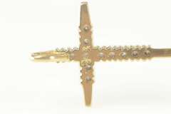 14K Yellow Gold Classic Diamond Cross Christian Faith Pendant