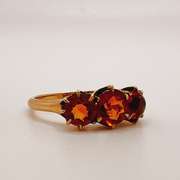 14kt Solid Yellow Gold & Orange Sapphire Ring