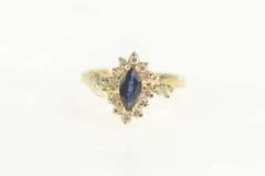 14K Yellow Gold 1.15 Ctw Sapphire Diamond Engagement Ring
