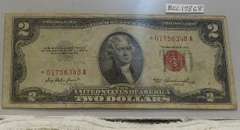 1953 Red Seal $2 US Note, Star Note