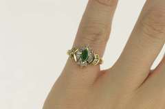 14K Yellow Gold 0.72 Ctw Emerald Diamond Engagement Ring