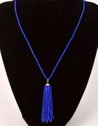 Brilliant Blue Spinel Beaded Necklace with 18K White Gold