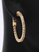 Brilliant Yellow Gold Diamond in out Hoop Earrings
