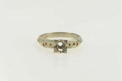 14K White Gold Vintage NOS 1950's 4.2mm Engagement Setting Ring