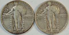 1929-D & 1930-S Standing Liberty Quarters in nice XF