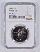 MS69 PL 1994-D World Cup Tournament Commemorative Half Dollar NGC