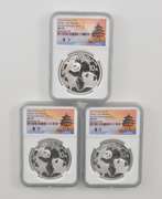 (3) MS70 2021(G), (S), (Y) China 10 Yuan 30g .999 Silver Signed NGC