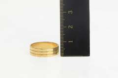 14K Yellow Gold Vintage NOS 1950's Squared Grooved Band Ring