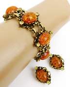 Vintage Coro Confetti Lucite Bracelet & Earrings