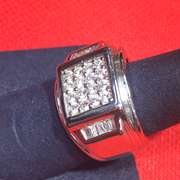 MENS 14K WHITE GOLD DIAMOND RING WITH 2.00 CARATS OF NATURAL DIAMONDS  