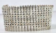 Wide Silver-Beaded Bracelet