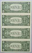 Sheet of 4 Uncut 1999 $1 Fed Reserve Notes