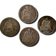 1882 1883 1886 1887 Seated Dimes