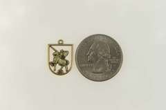 14K Yellow Gold Medieval Knight Ornate Jouster Charm/Pendant