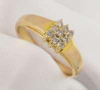 Nice Diamond & Gold Ring & Earring Suite