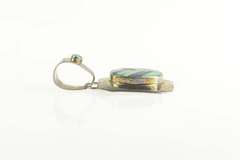 Sterling Silver Lapis Lazuli Syn. Opal Inlay Statement Pendant