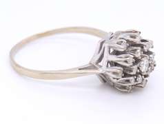 Ideal White Gold Diamond Cluster Ring