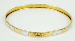 10K White & Yellow Gold Bangle Bracelet