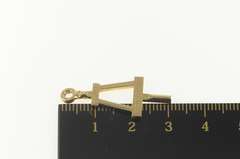 10K Yellow Gold Alpha Phi Gamma Engraved Greek Letter Charm/Pendant