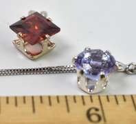 Sterling Silver CZ Necklace With Interchangeable Pendants