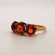 14kt Solid Yellow Gold & Orange Sapphire Ring