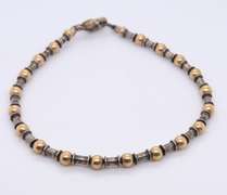 Vintage Sterling Silver Beaded Necklace w Matching Bracelet