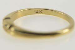 14K Yellow Gold Vintage NOS 1950's Groove Simple Wedding Band Ring