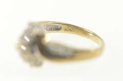 10K Yellow Gold 0.25 Ctw Diamond Cluster Bypass Statement Ring