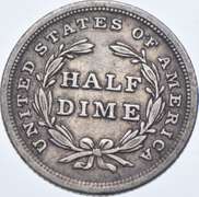 1839 Seated Liberty Half Dime