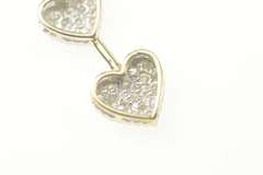 10K Yellow Gold 0.31 Ctw Pave Diamond Heart Tiered Love Pendant