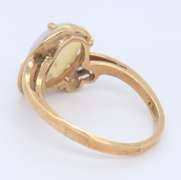 Stunning Yellow Gold opal and Diamodn Ring