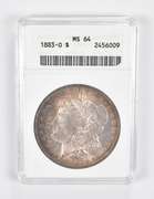 MS64 1883-O Morgan Silver Dollar ANACS TONED