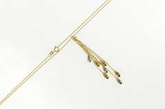 14K Yellow Gold Tri Tone Pear Tear Drop Dangle Fringe Chain Necklace