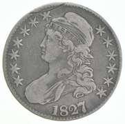 1827/6 Capped Bust Half Dollar Planchet Cutter Error 101