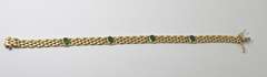 Gorgeous 18K Panther Link Bracelet with Cabachon Emeralds