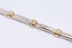 Gorgeous Two Tone Gold Station Bracelet