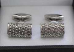 Silver color Jeweled Style Cufflinks By Carelli