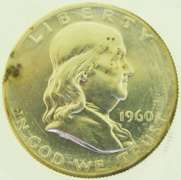 1960 Benjamin Franklin Half Dollar 50C US Coin